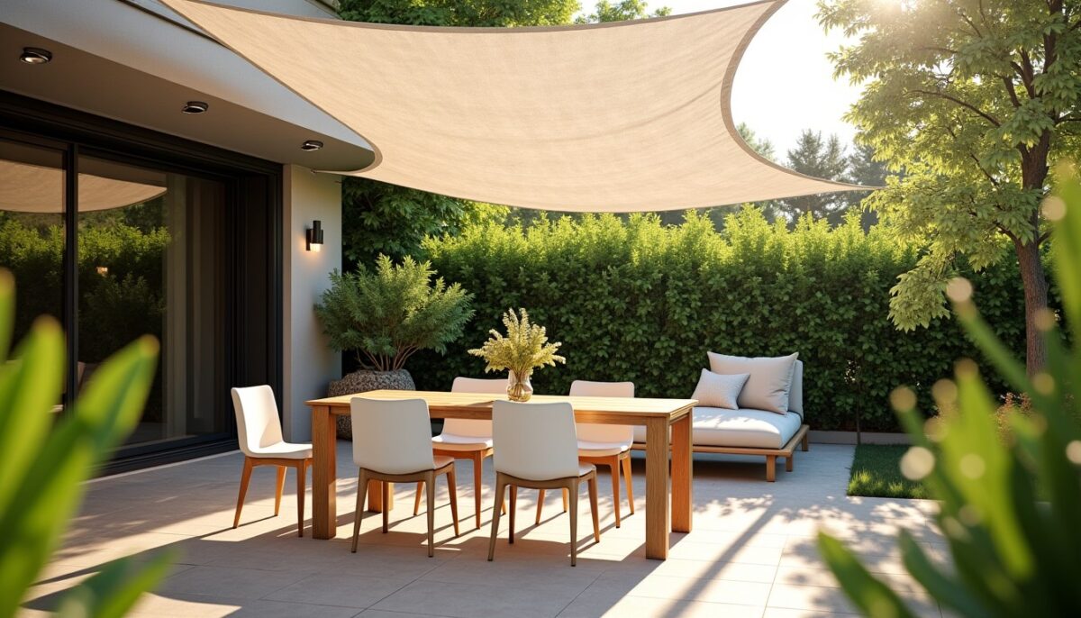Filet de camouflage ou voile d’ombrage : découvrez l’astuce idéale pour une terrasse fraîche et ventilée
